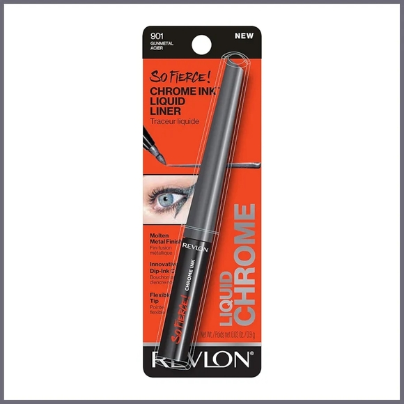 RevlonSo Fierce! Chrome Ink Liquid Eyeliner, Longlasting Bold Metallic Pen Liner - Picture 1 of 8
